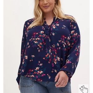 Torrid Navy Floral Top
